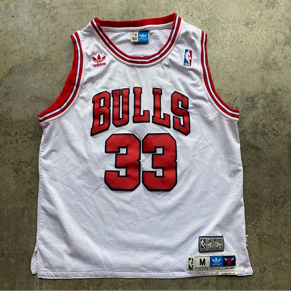 VINTAGE SCOTTIE PIPPEN 1995-96 JERSEY HARDWOOD CLASSICS ADIDAS #33 BULLS - Picture 1 of 6